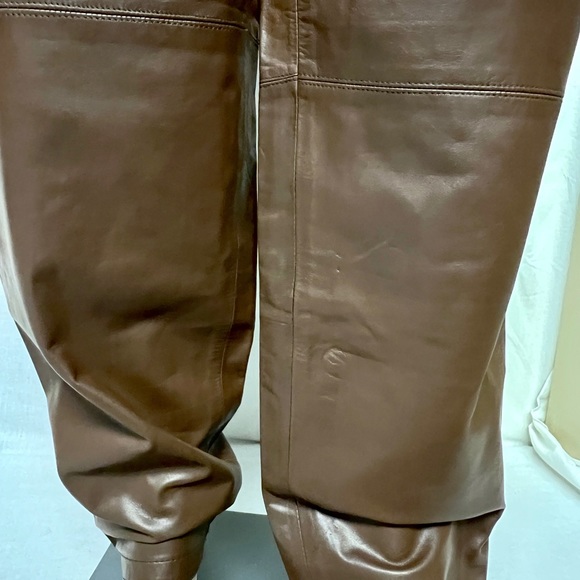 Vintage Toffs Genuine Brown Leather Pants - Picture 7 of 11